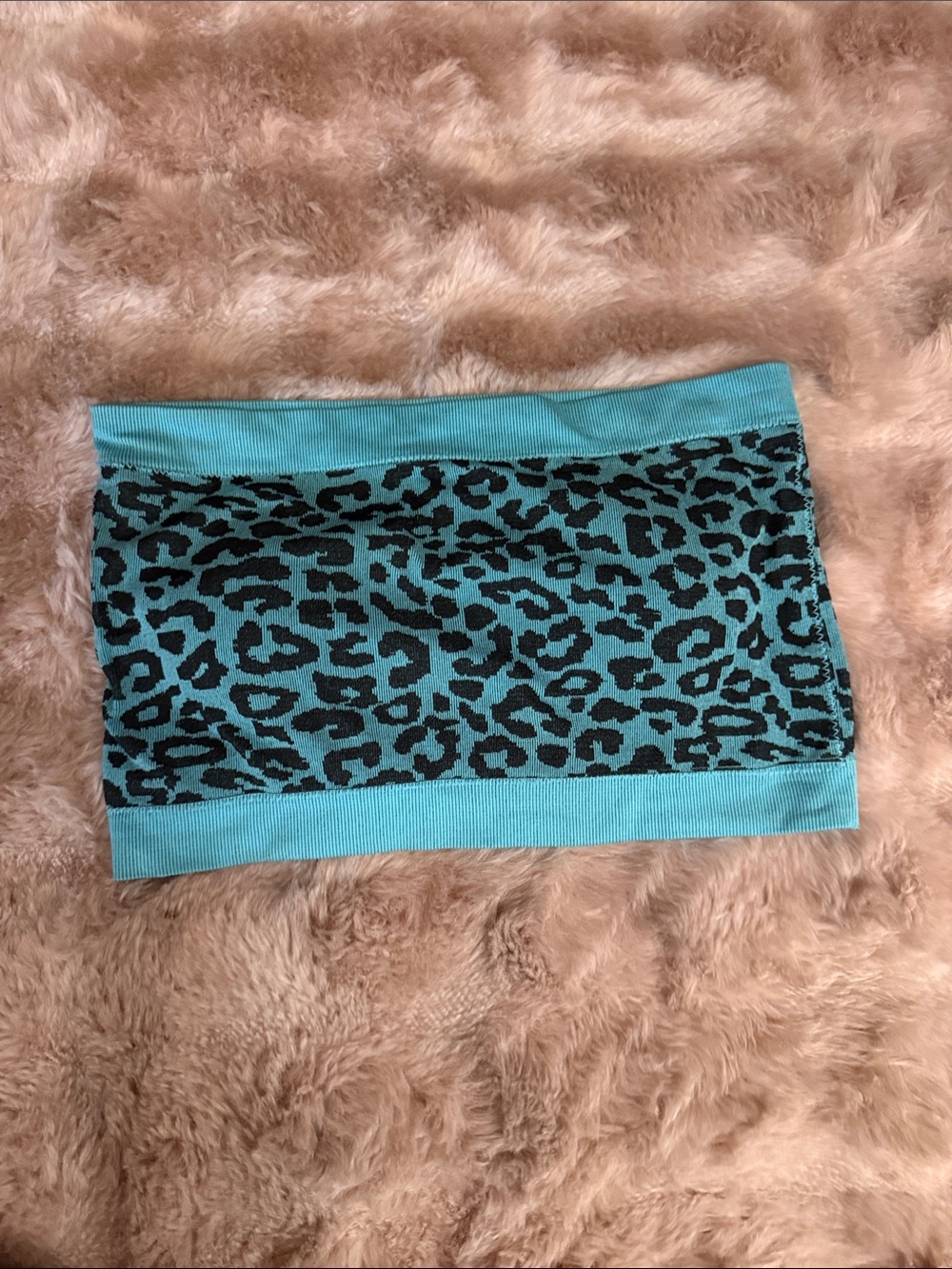 Women’s Teal Leopard Print Stretch Tube Skirt